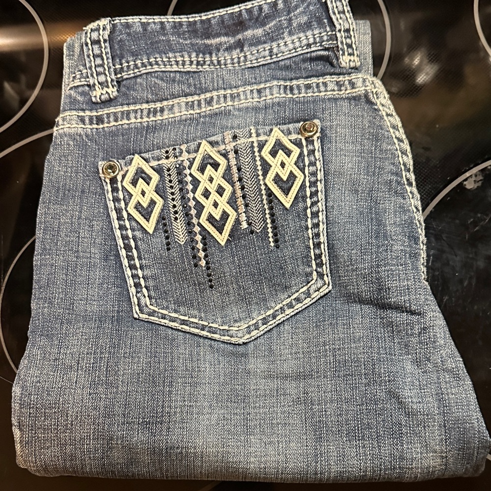 Rock & Roll Cowgirl Blue Boot Cut Jeans 32x34